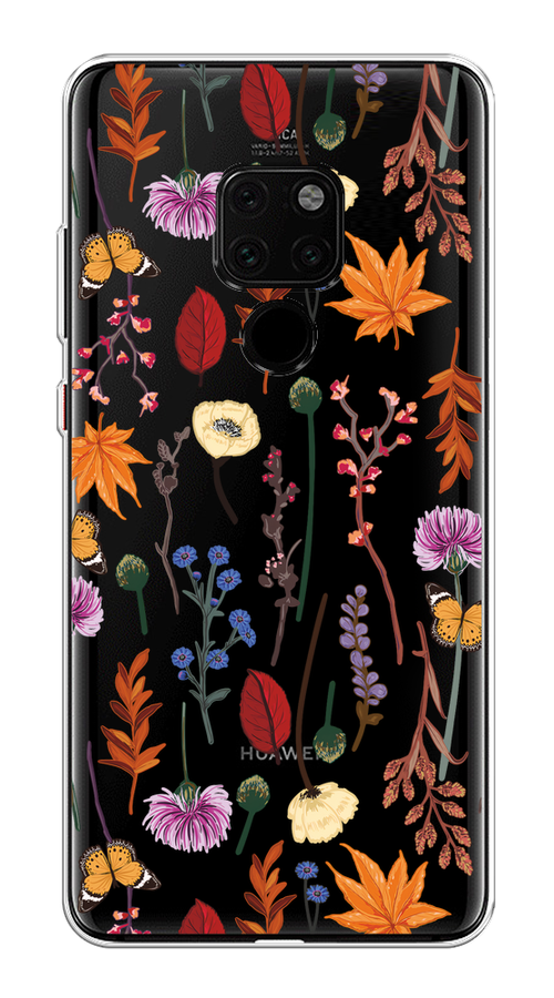 

Чехол на Huawei Mate 20 "Orange Purple flowers", Оранжевый;красный;розовый;желтый;прозрачный, 66850-1