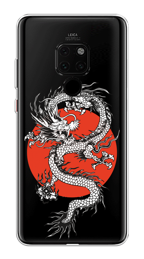 

Чехол на Huawei Mate 20 "Восходящий дракон", Белый;черный;красный, 66850-1