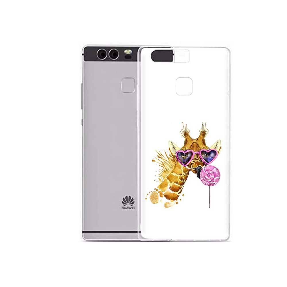 Чехол MyPads Tocco для Huawei P9 Plus акварельный жираф (PT31455.54.217)