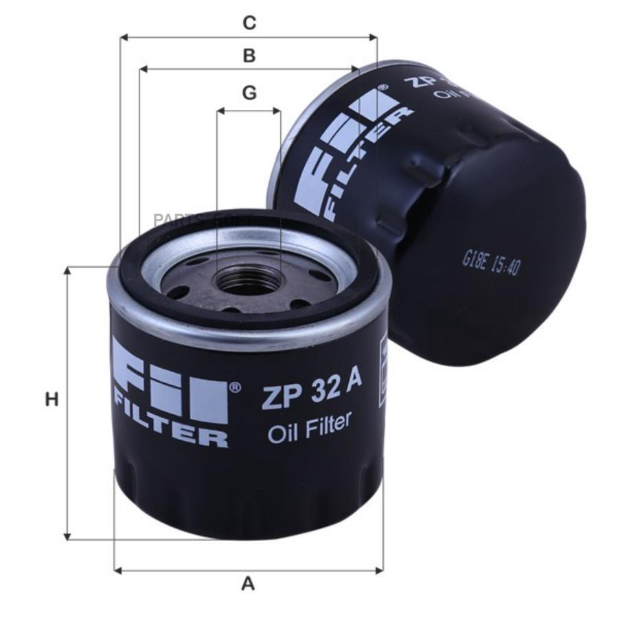 

Фильтр масляный FORD ZET 1.2/1.4(75)/1.6(100,115) FIL FILTER ZP32A, ZP32A