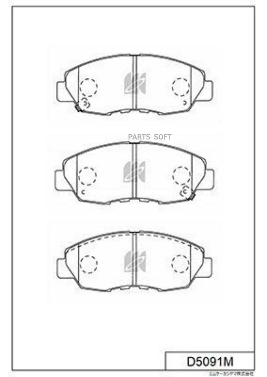

D5091m-01_=y05-5091m-02 [45022sm4a00] колодки дисковые п. honda accord all 90-93/cr-v 2.0