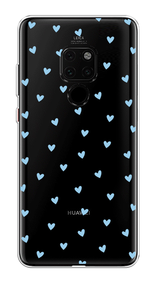

Чехол на Huawei Mate 20 "Голубые сердечки паттерн", Голубой;прозрачный, 66850-1