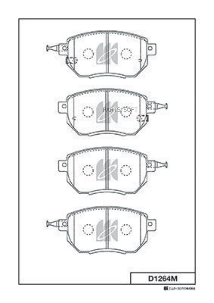 

Колодки дисковые п. nissan murano z50 3.5 04> D1264m-01 [41060za525]