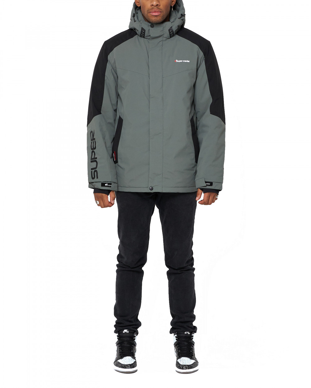 

Спортивная куртка мужская NoBrand AD88813 серая M, AD88813