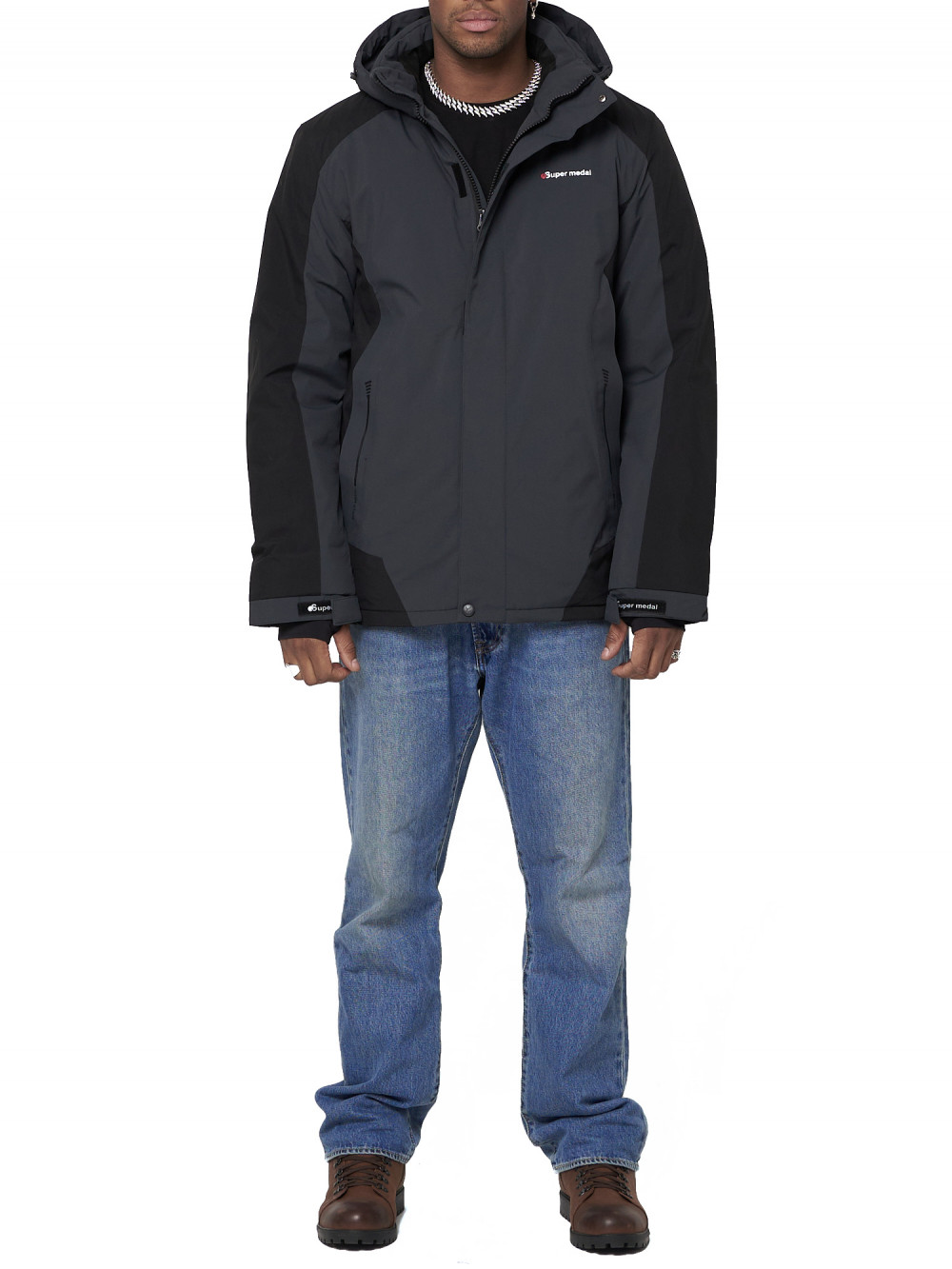 

Спортивная куртка мужская NoBrand AD88812 серая M, AD88812
