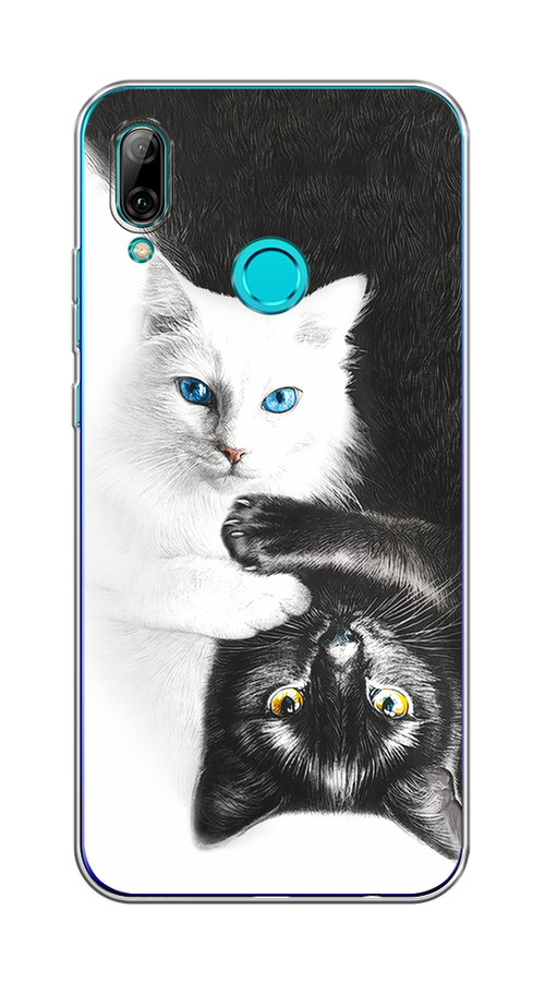 

Чехол на Honor 10 Lite/Huawei P Smart 2019 "Коты Инь-Янь", Черный;белый;голубой, 67250-1