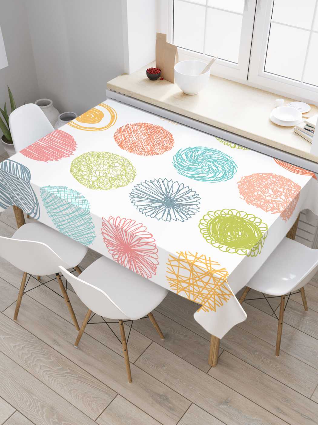 

Скатерть прямоугольная JoyArty "Росписной креатив" из оксфорда, 180x145 см, Росписной креатив