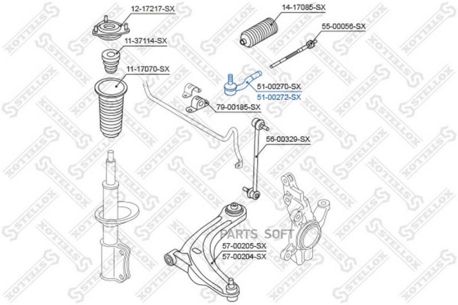 

51-00272-SX_наконечник рулевой правый!\ Mazda 2 1.3-1.5 07>