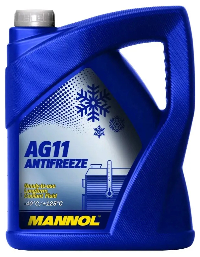 фото 4011-5 mannol antifreeze longterm ag11 5 л. готовый раствор охлаждающей жидкости антифриз