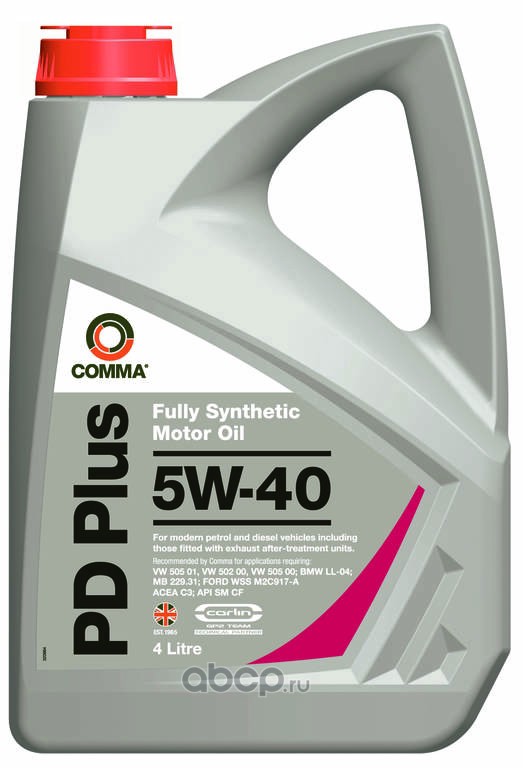 

Моторное масло Comma синтетическое 5W40 Pd Plus 5л