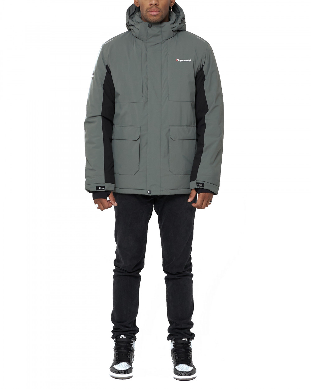 

Спортивная куртка мужская NoBrand AD88815 серая L, AD88815