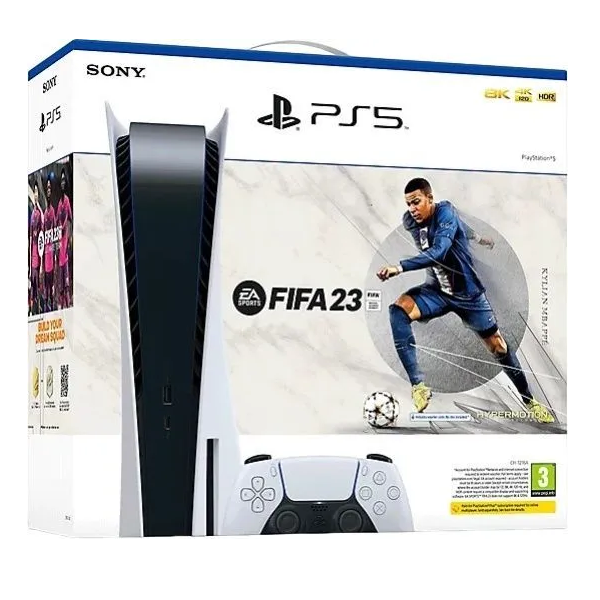 

Игровая приставка Sony Playstation 5 825 Гб + FIFA 23, Белый, PlayStation 5