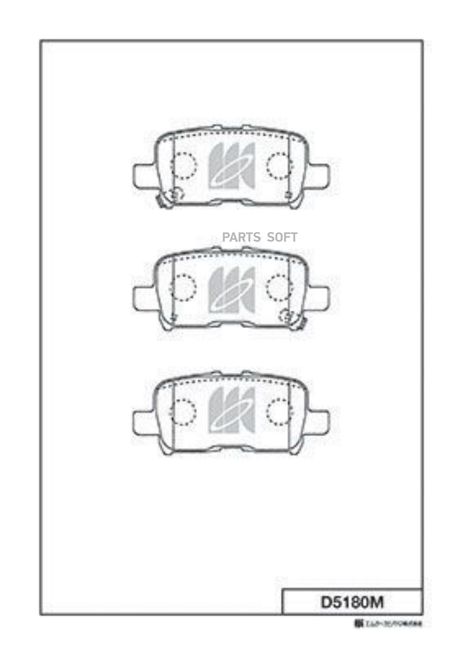 

Колодки дисковые задние honda odyssey/mr-v/mdx/pilot, acura mdx 01> D5180m-01