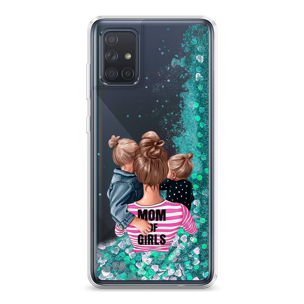 

Жидкий чехол с блестками "Mom of Girls" на Samsung Galaxy A71, 29095-1