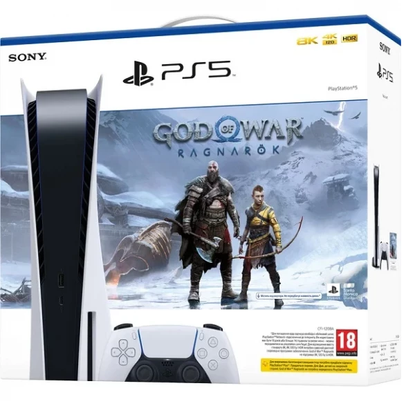 

Игровая приставка Sony Playstation 5 825 Гб + God of War: Ragnarok, Белый, PlayStation 5