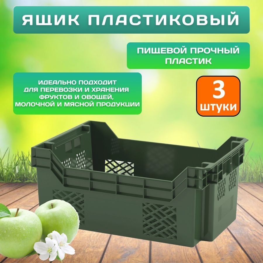 

Ящик Пластик Система 12.416 60х40х24,5 см , 3 шт пластиковый, 12.416.3