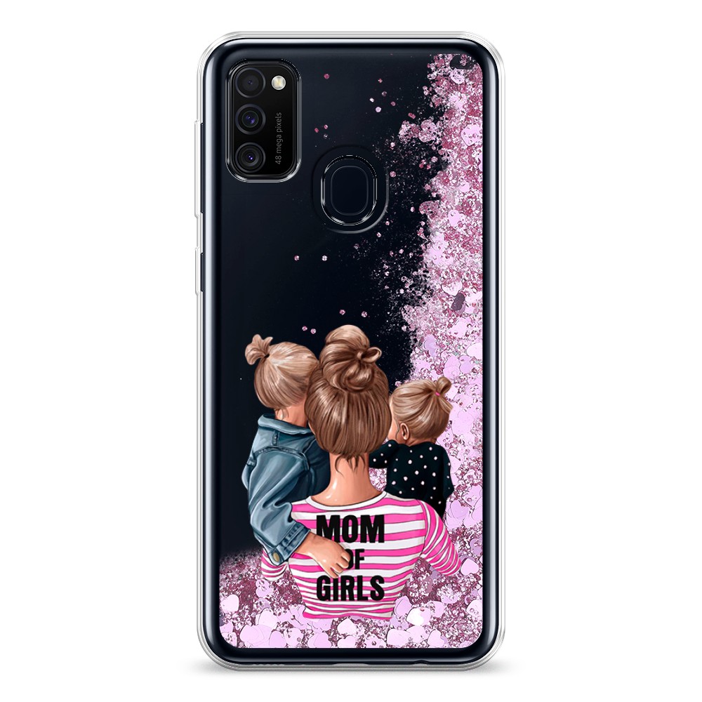 

Жидкий чехол с блестками "Mom of Girls" на Samsung Galaxy M21, 29794-1
