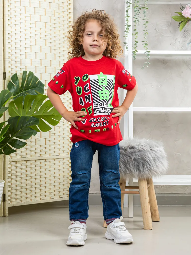 

Футболка детская M-Bimbo 4183/76 красный, 134, 4183