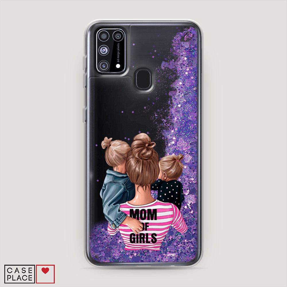 фото Жидкий чехол с блестками "mom of girls" на samsung galaxy m31 awog