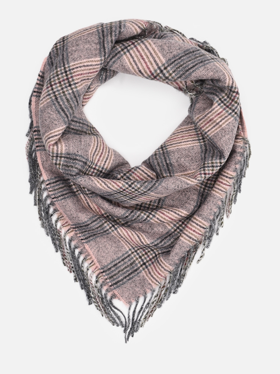 

Платок женский Rosedena shawlcy1987 серо-розовый, 100x100 см, shawlcy1987