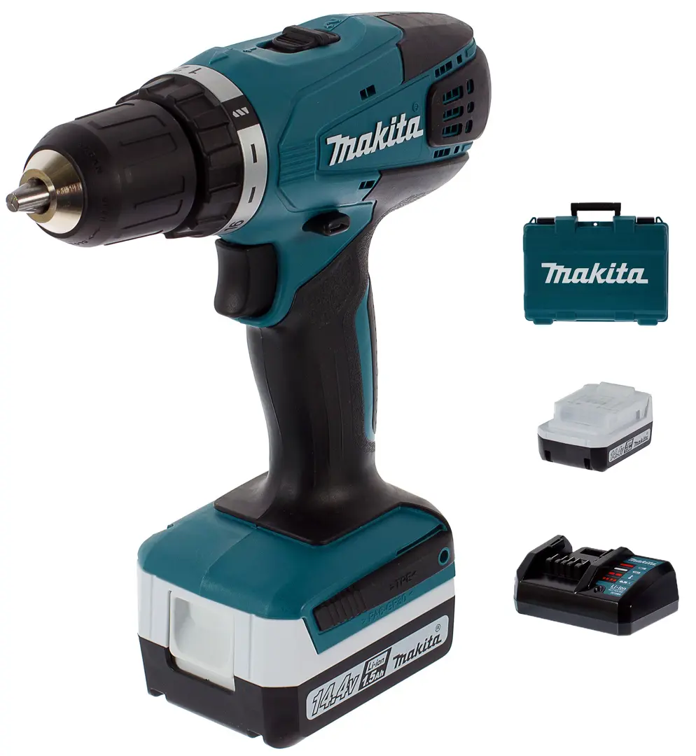 фото Дрель-шуруповерт аккумуляторная makita df347dwe, 14.4 в li-ion 2x1.5 ач