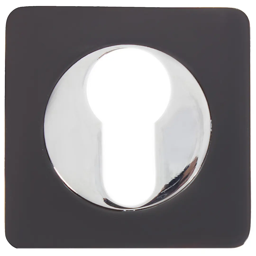 Накладка квадратная на цилиндр RENZ ЦАМ цвет чёрный/хром накладка df ioriginal 06 для iphone 12 pro max чёрный