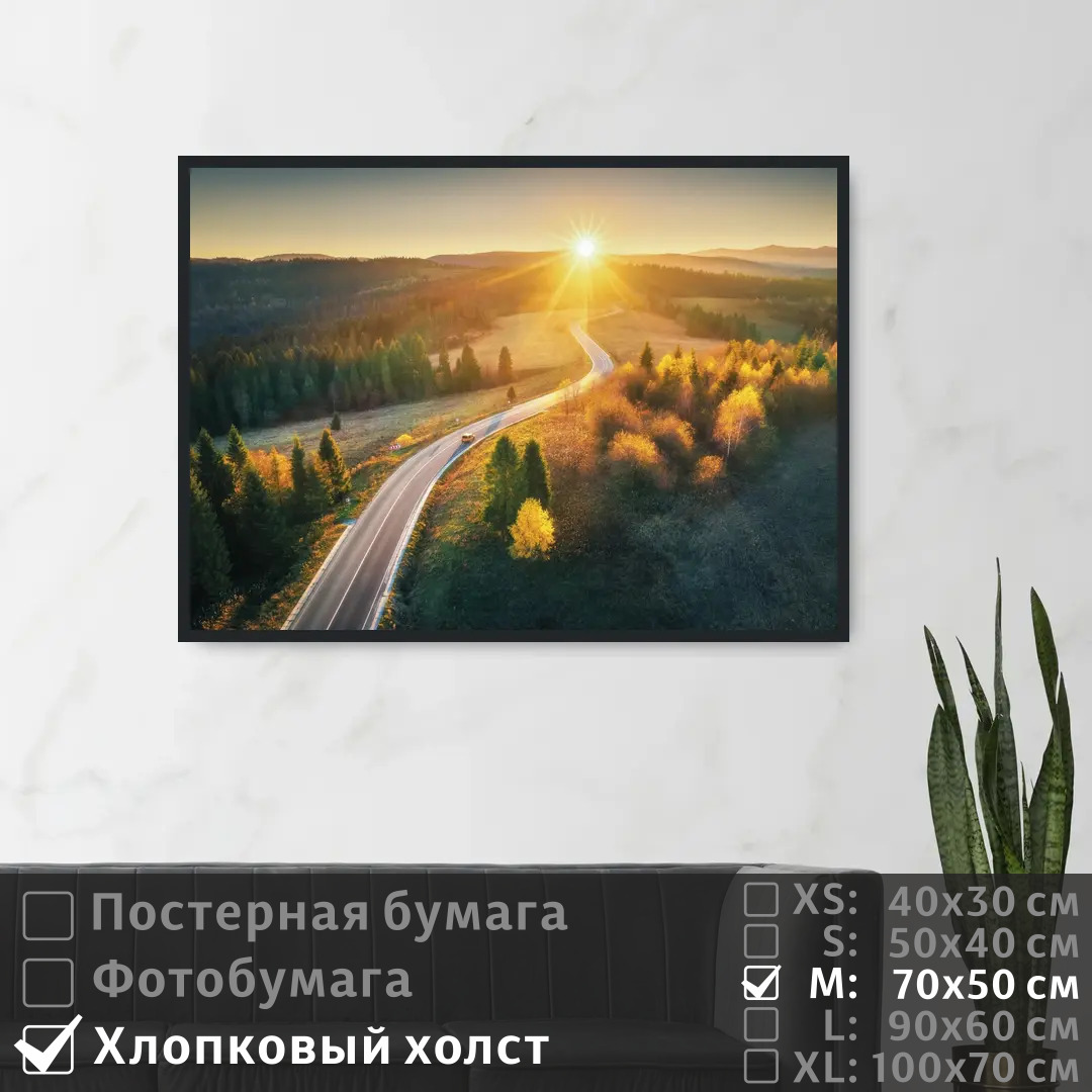 

Постер на холсте ПолиЦентр Осенний лес на рассвете 70х50 см, ОсеннийЛесНаРассвете