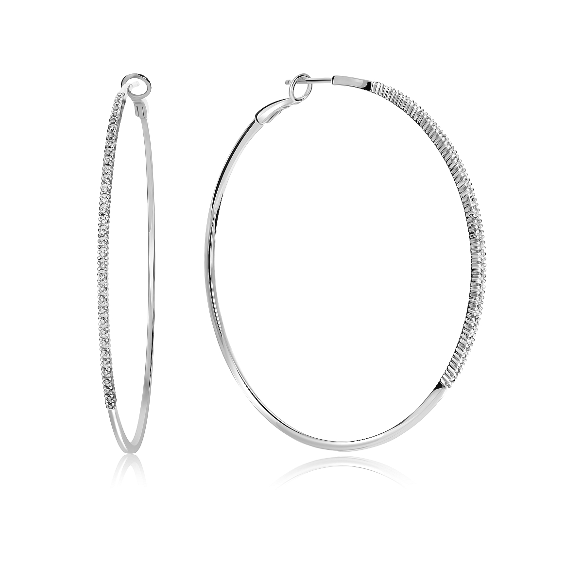 

Серьги конго из серебра VALTERA 117700, циркон, 117700