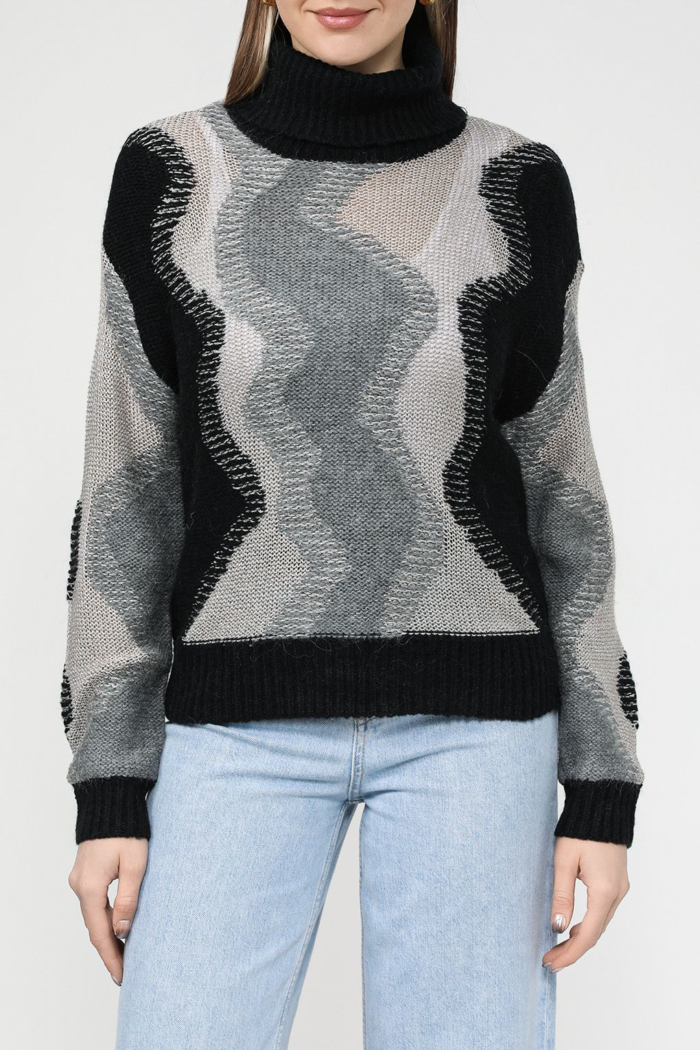 

Свитер женский Taifun 472430-15408 черный 46, 472430-15408