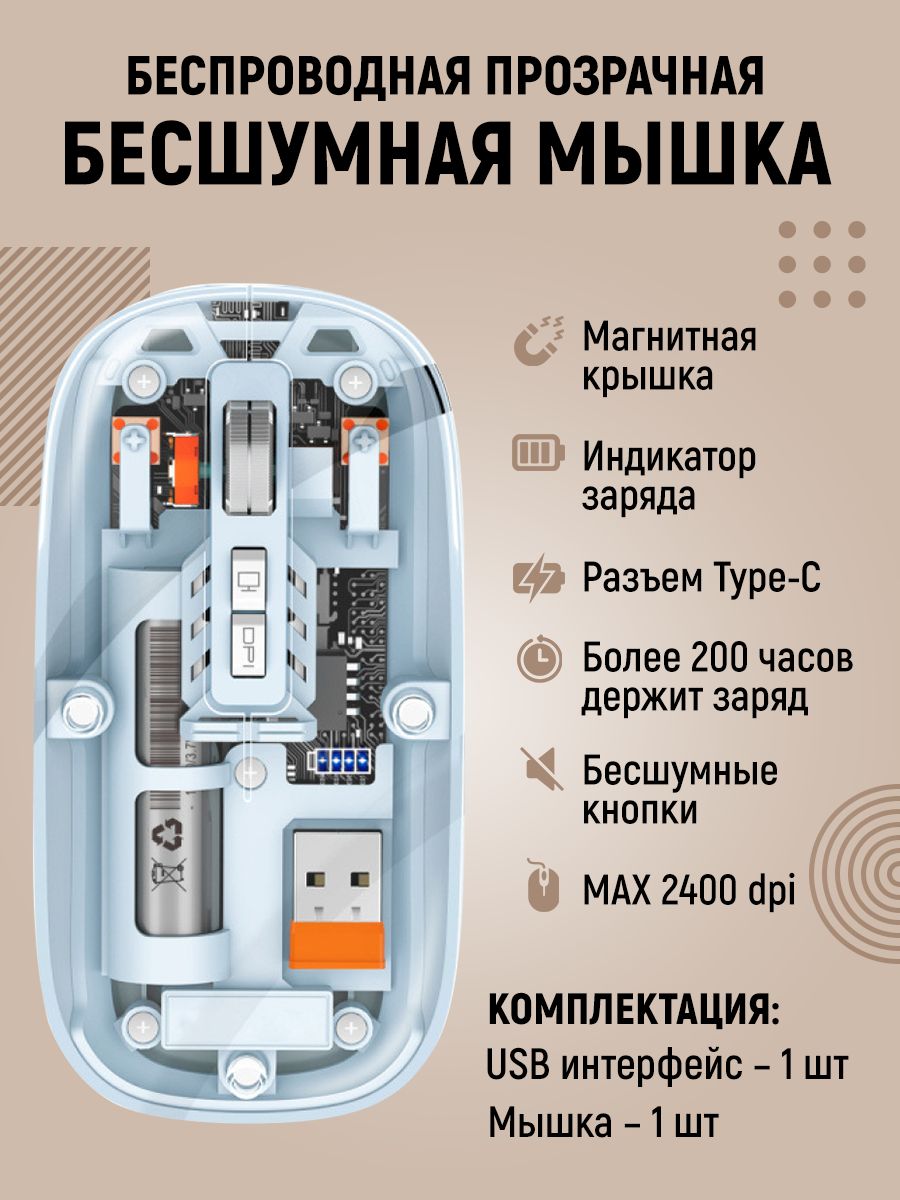 Мышь NoBrand M233 Blue 85000₽