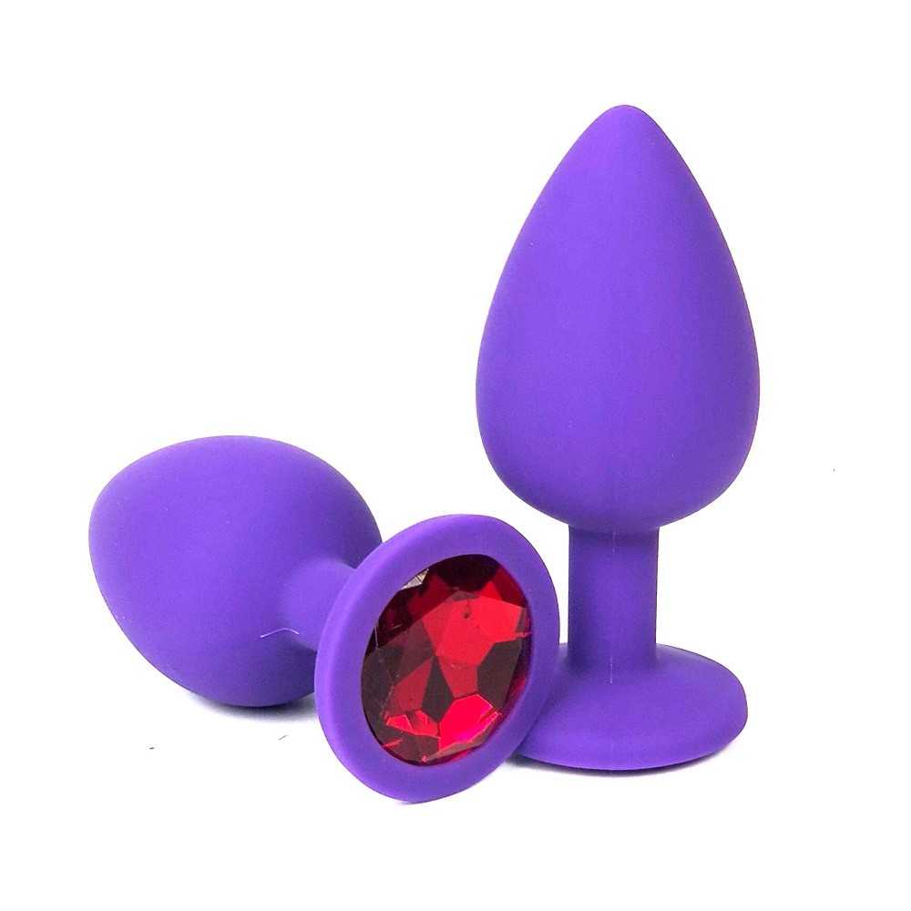 Анальная втулка intlife с кристаллом ,фиолетовая, L 9,5 см