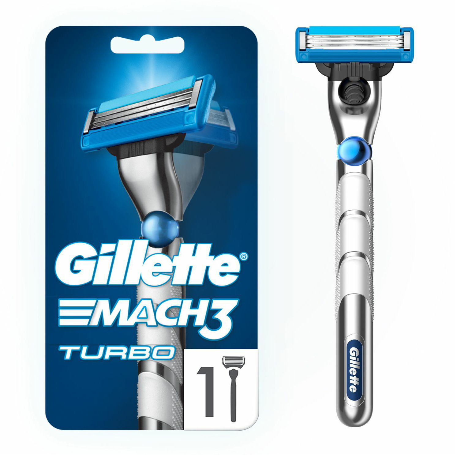 Бритвенный станок со сменной кассетой Gillette Mach3 Turbo 3D с тройным лезвием станок для бритья gillette mach3 turbo с 1 сменной кассетой