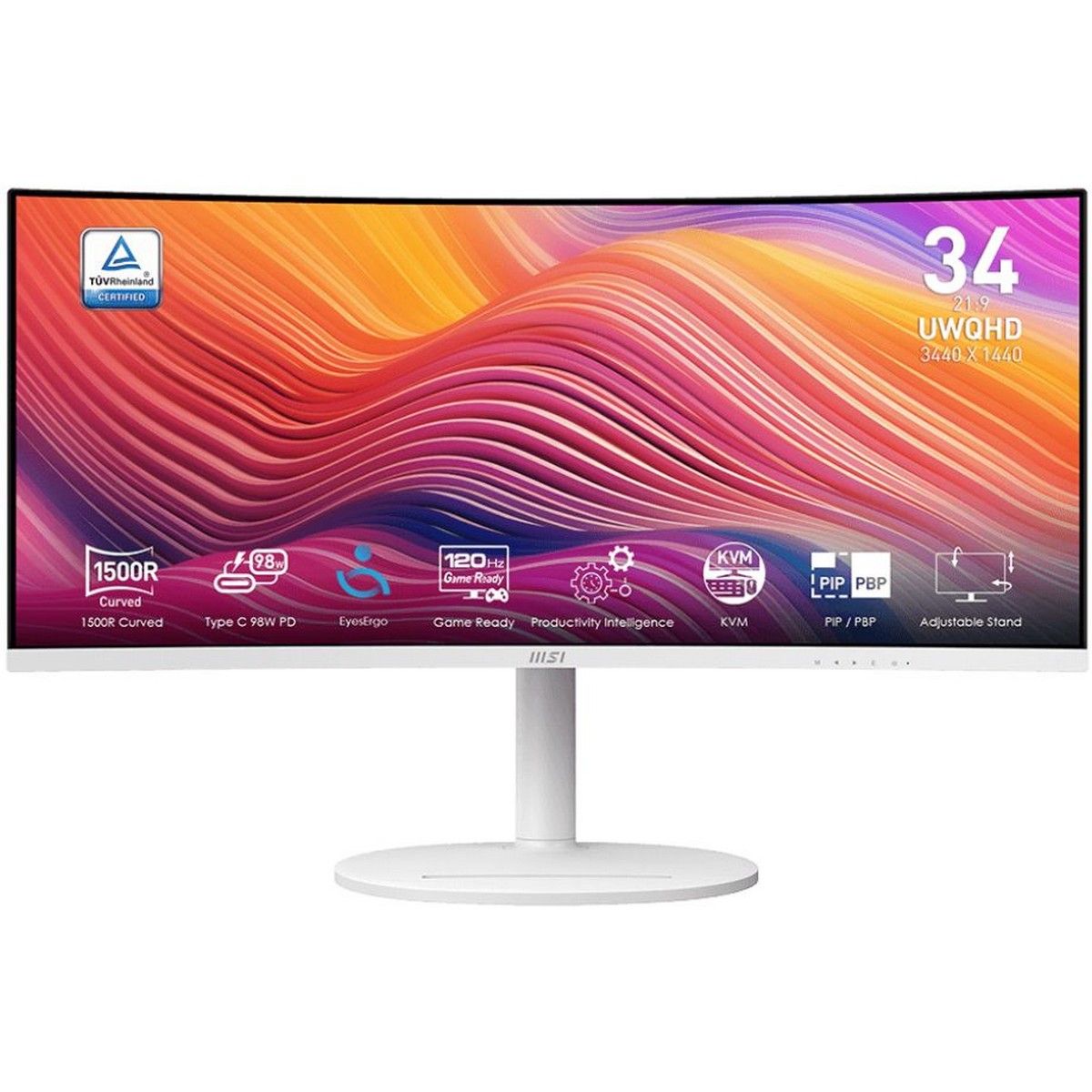 

34" Монитор MSI Modern MD342CQPW белый 120Hz 3440x1440 VA, Modern MD342CQPW