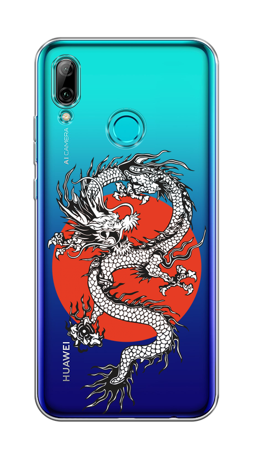 

Чехол на Honor 10 Lite/Huawei P Smart 2019 "Восходящий дракон", Белый;черный;красный, 67250-1