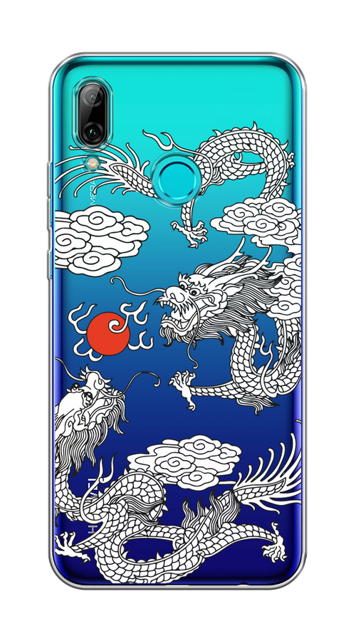 

Чехол на Honor 10 Lite/Huawei P Smart 2019 "Драконы с ножом", Прозрачный;черный;белый, 67250-1