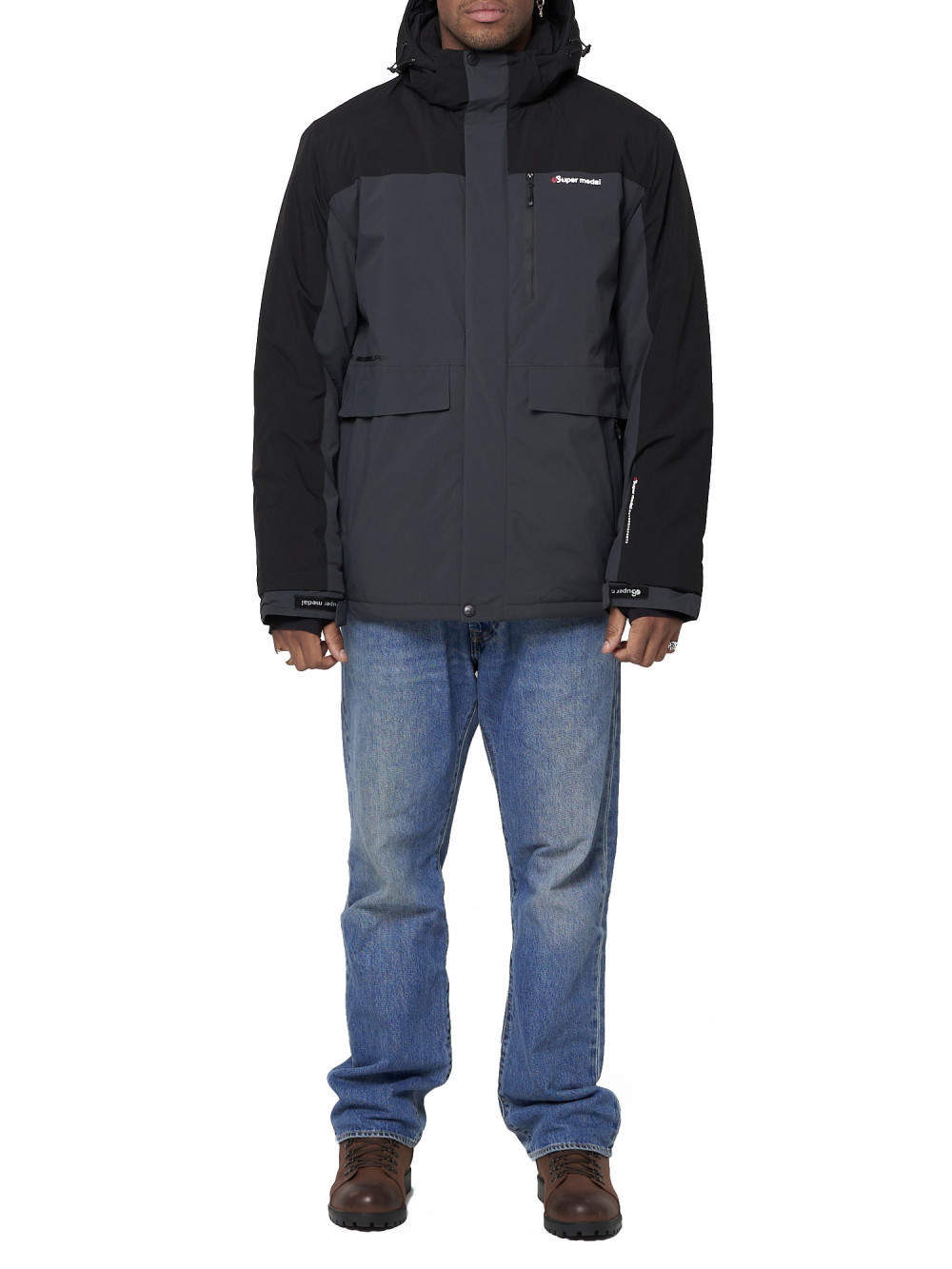 

Спортивная куртка мужская NoBrand AD88814 серая XL, AD88814