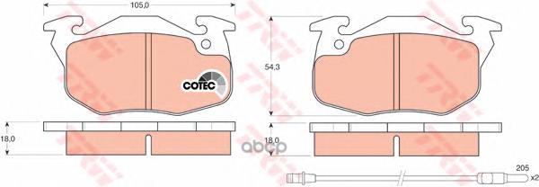 

Колодки Дисковые П.Peugeot 205 87-98/405 87-96,Renault Clio Gdb327 =192 12=Fdb393=571333X