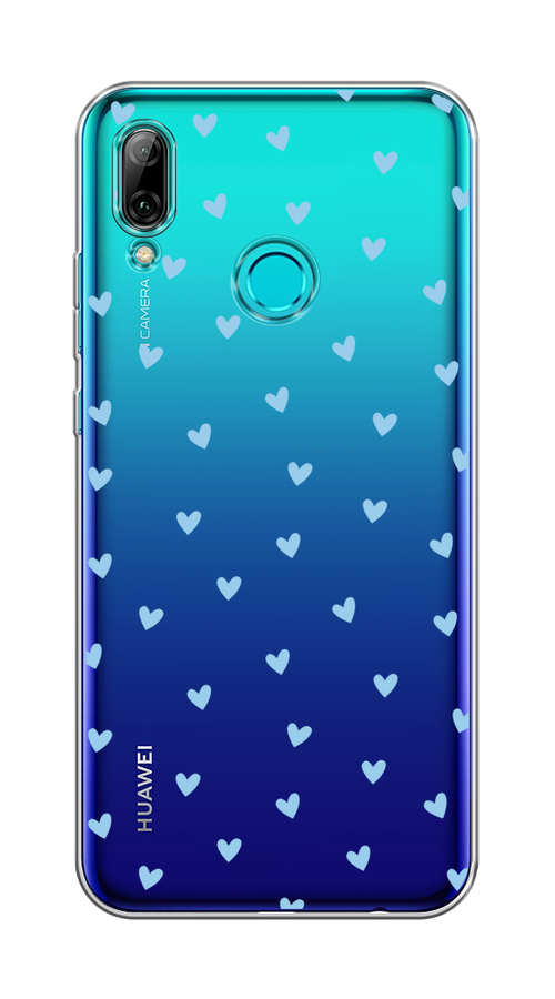 

Чехол на Honor 10 Lite/Huawei P Smart 2019 "Голубые сердечки паттерн", Голубой;прозрачный, 67250-1