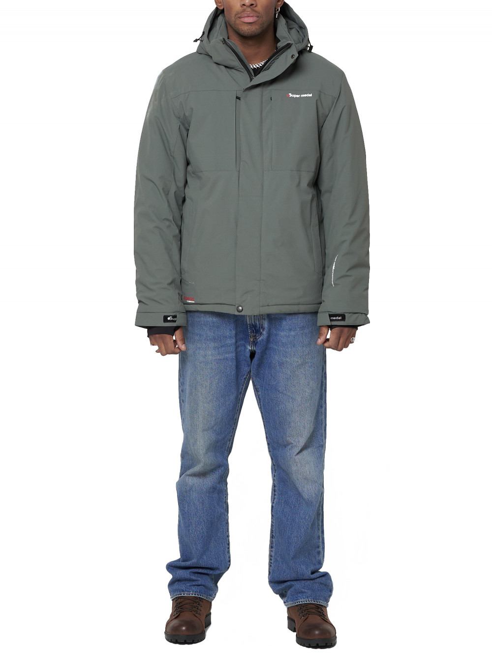 

Спортивная куртка мужская NoBrand AD88820 серая XL, AD88820