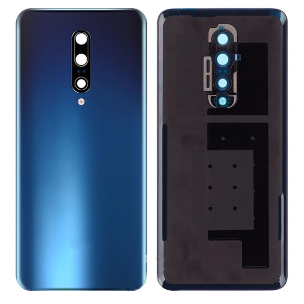 фото Задняя крышка для oneplus 7 pro синяя матовая (nebula blue) со стеклом камеры