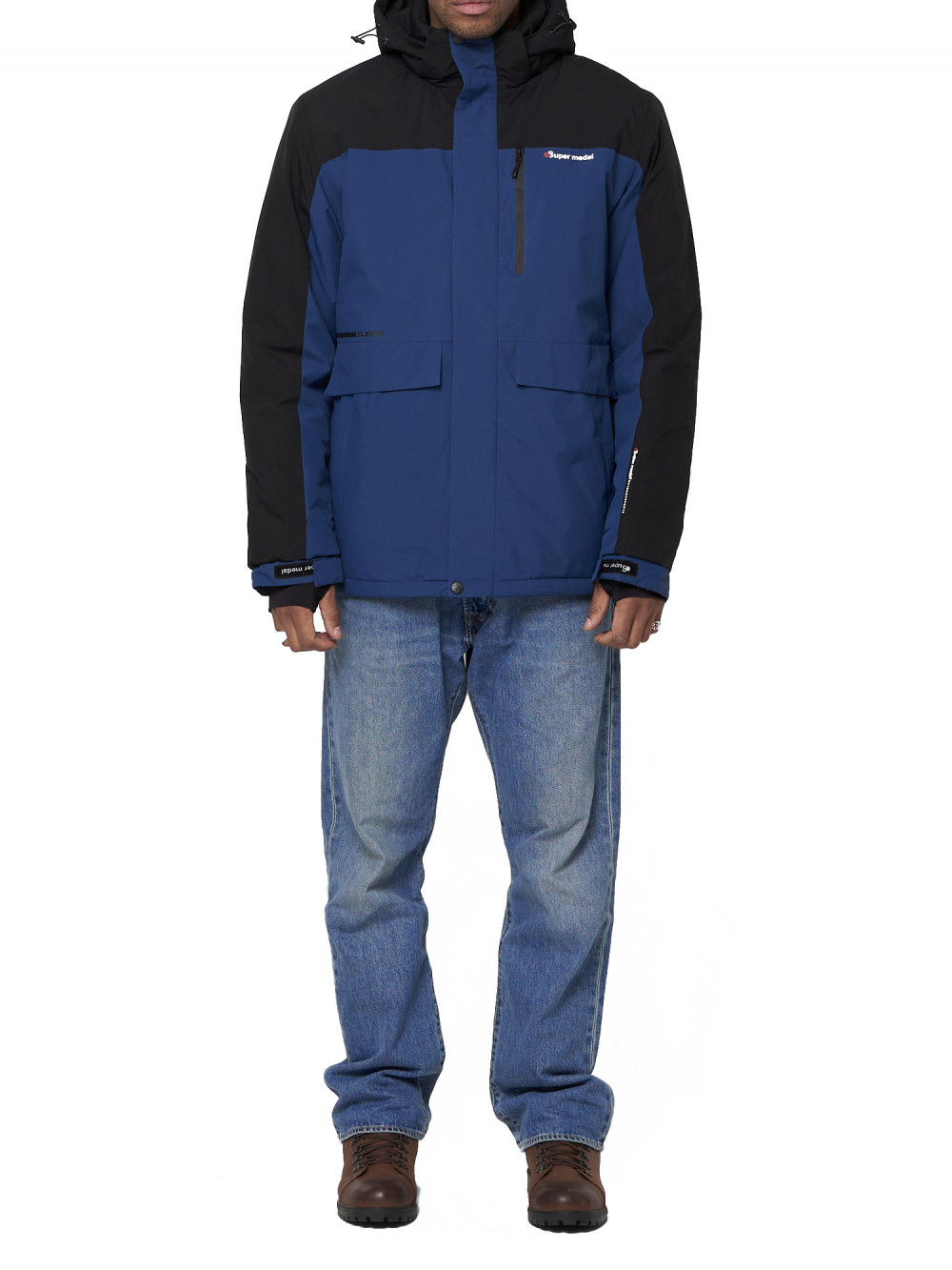

Спортивная куртка мужская NoBrand AD88814 синяя XXL, Синий, AD88814