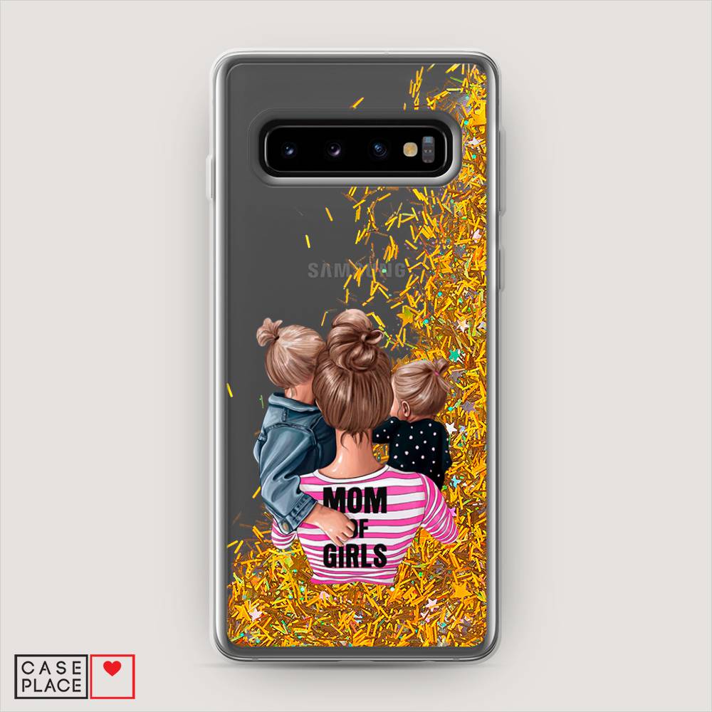 

Жидкий чехол с блестками "Mom of Girls" на Samsung Galaxy S10 +, 27190-1