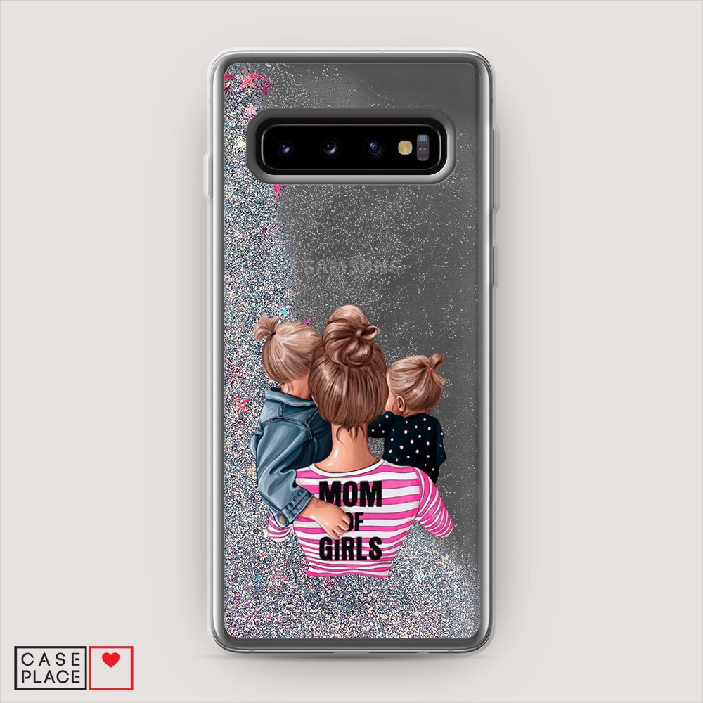 

Жидкий чехол с блестками "Mom of Girls" на Samsung Galaxy S10 +, 27191-1