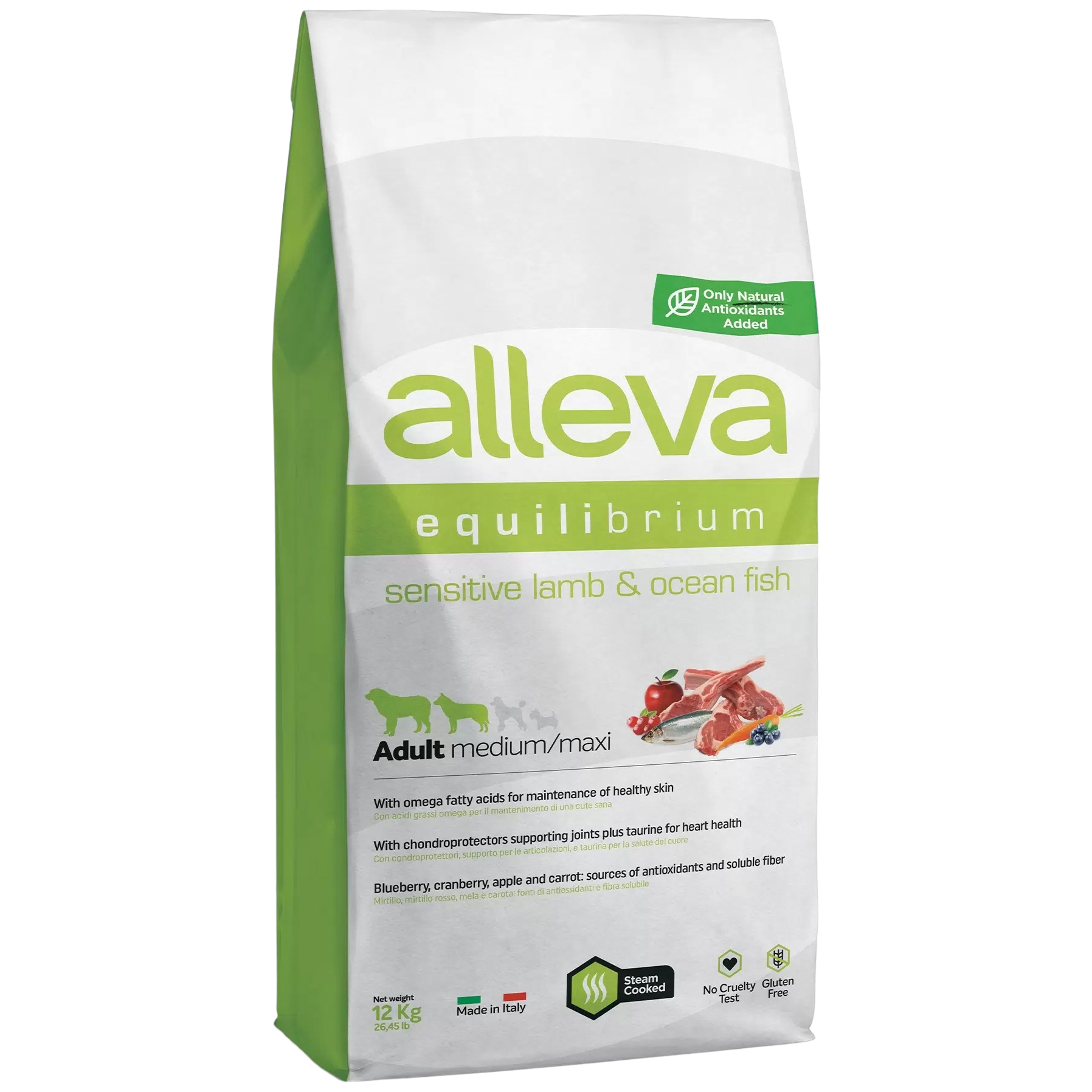 

Сухой корм для собак Alleva Equilibrium, ягненок, рыба, 12кг, Adult Sensitive Lamb & Ocean Fish Medium/Maxi