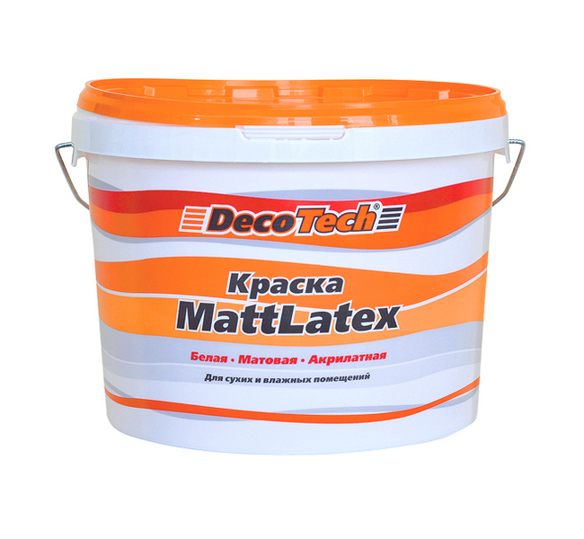 Краска Decotech Mattlatex влагостойкая 10 9 л