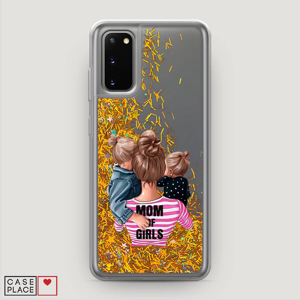 

Жидкий чехол с блестками "Mom of Girls" на Samsung Galaxy S20, 29290-1