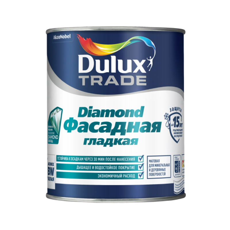 фото Краска dulux фасадная вод-диспер глад bc 0,9 л