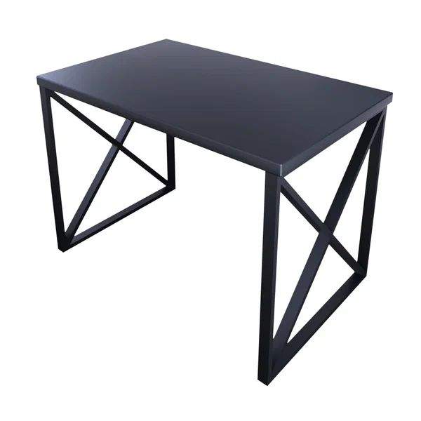 Стол кухонный Solarius Loft с крестообразными ножками 90х60х75, антрацит с черными ножками