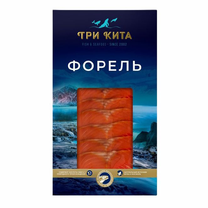 Форель Три Кита соленая филе ломтики 100 г