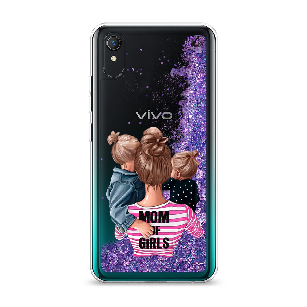 

Жидкий чехол с блестками "Mom of Girls" на Vivo Y1s, 263292-1